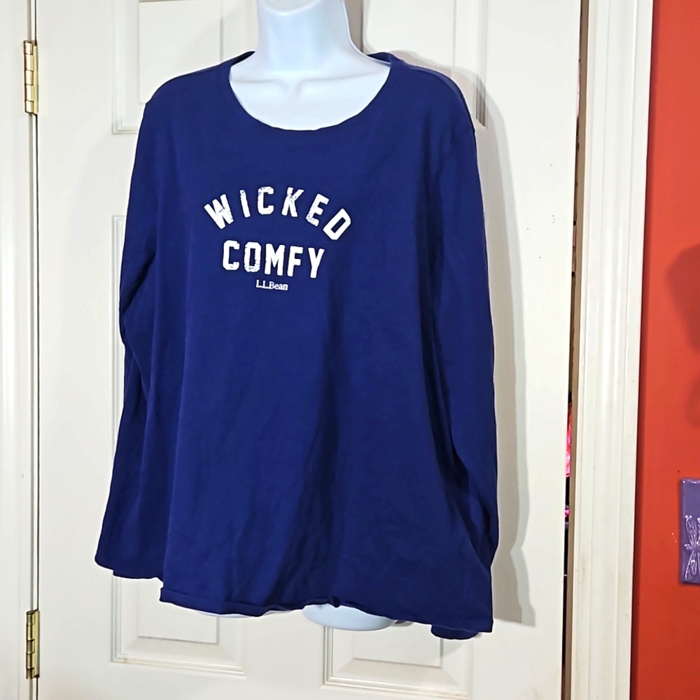 LL Bean Womens long sleeve wicked comfy cotton shirt